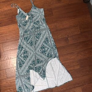 Green and white Maxi Dress